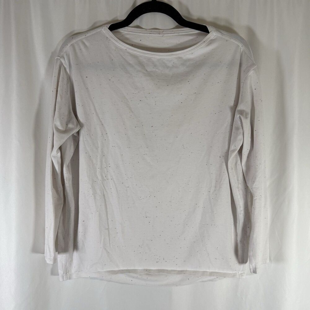 Lululemon Athletica Top Women's Small White Speckled Long Sleeve Round Neck